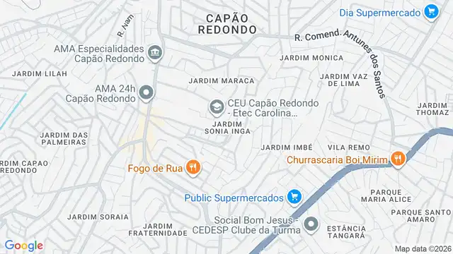 Mapa do bairro Jardim Sonia Inga, Sao Paulo - SP