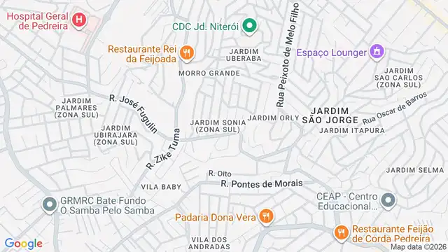 Mapa do bairro Jardim Sonia (Zona Sul), Sao Paulo - SP