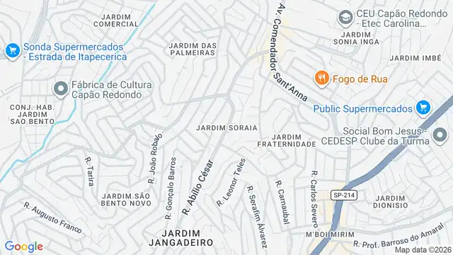 Mapa do bairro Jardim Soraia, Sao Paulo - SP