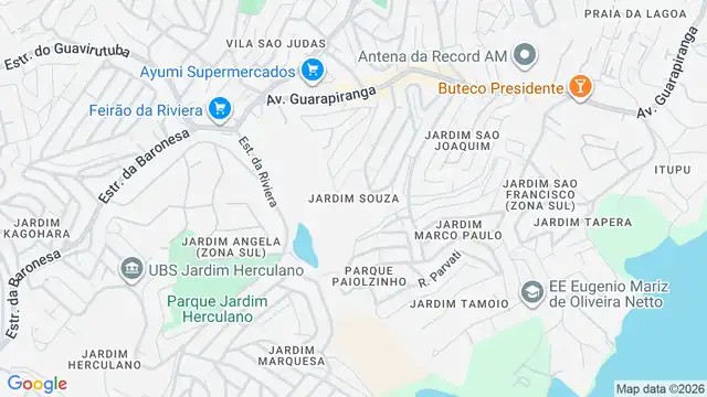 Mapa do bairro Jardim Souza, Sao Paulo - SP