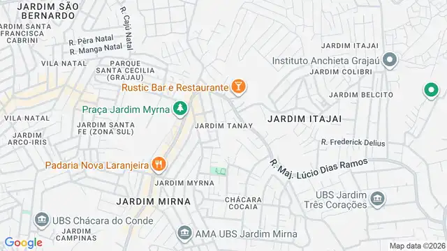 Mapa do bairro Jardim Tanay, Sao Paulo - SP