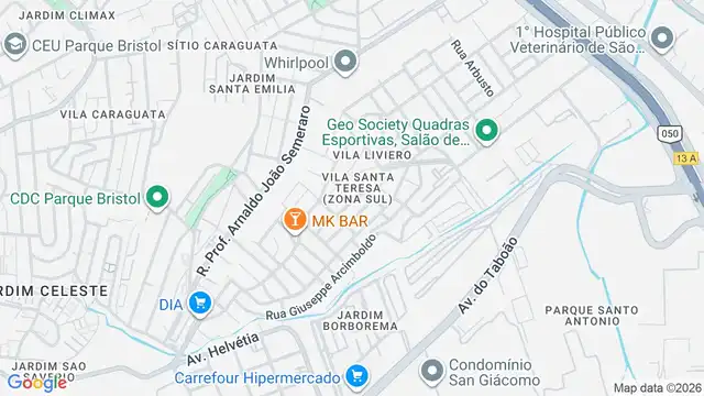 Mapa do bairro Jardim Tenani, Sao Paulo - SP