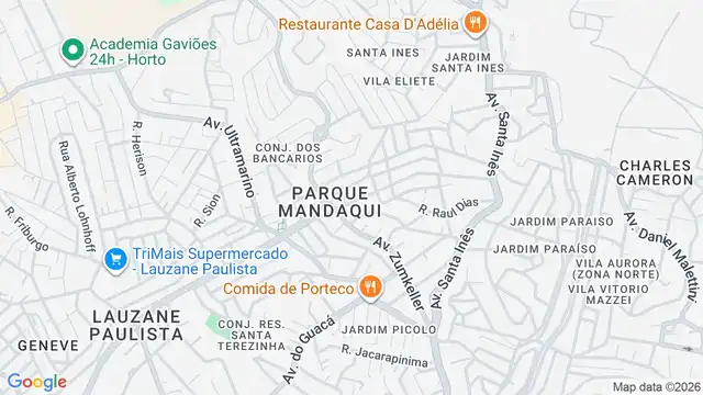 Mapa do bairro Jardim Teresa Cristina, Sao Paulo - SP