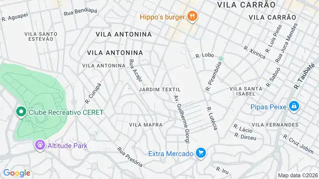 Mapa do bairro Jardim Textil, Sao Paulo - SP