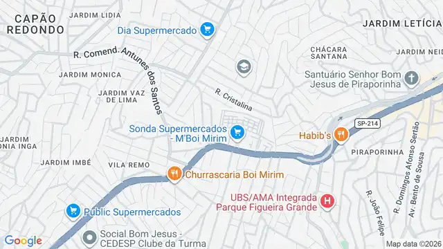Mapa do bairro Jardim Thomaz, Sao Paulo - SP