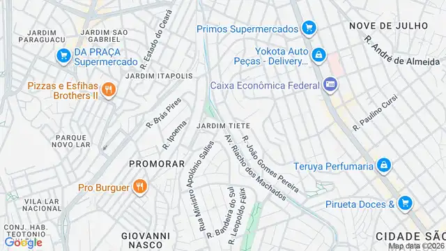 Mapa do bairro Jardim Tiete, Sao Paulo - SP