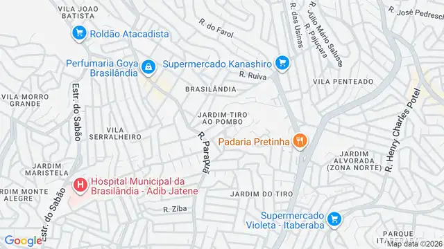 Mapa do bairro Jardim Tiro ao Pombo, Sao Paulo - SP