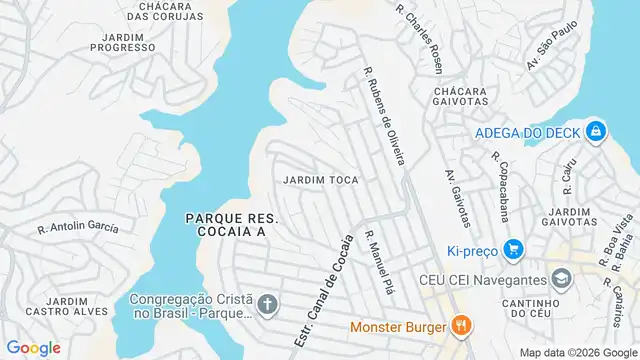 Mapa do bairro Jardim Toca, Sao Paulo - SP