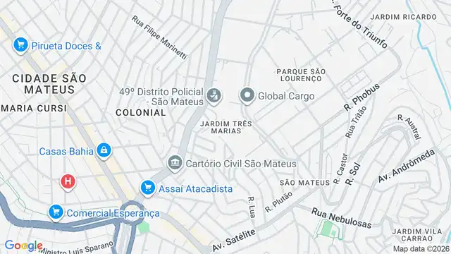 Mapa do bairro Jardim Três Marias, Sao Paulo - SP