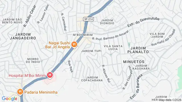 Mapa do bairro Jardim Tupi, Sao Paulo - SP