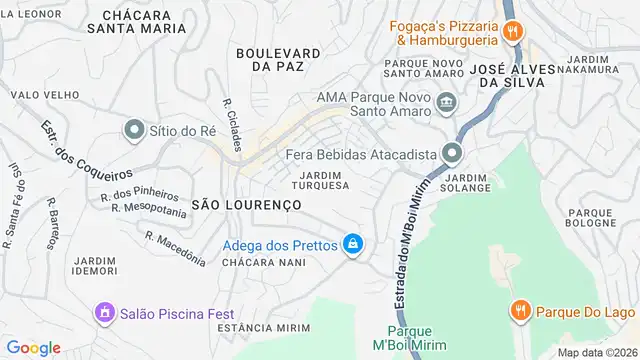 Mapa do bairro Jardim Turquesa, Sao Paulo - SP