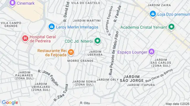 Mapa do bairro Jardim Uberaba, Sao Paulo - SP