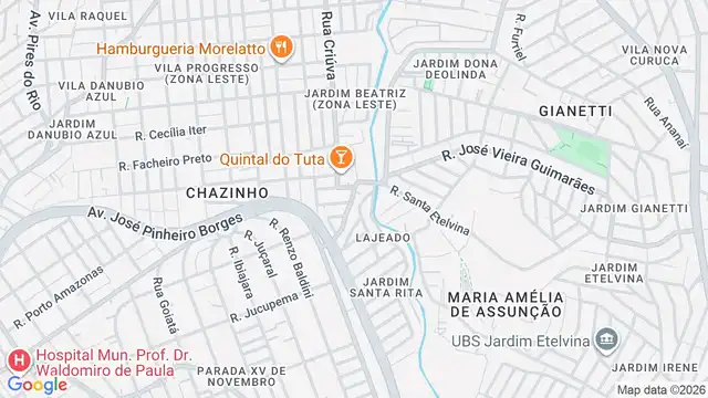 Mapa do bairro Jardim Ubirajara (Zona Leste), Sao Paulo - SP
