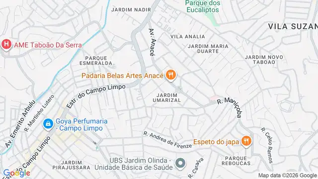 Mapa do bairro Jardim Umarizal, Sao Paulo - SP
