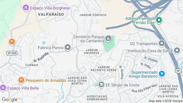 Mapa do bairro Jardim Uniserve, Sao Paulo - SP