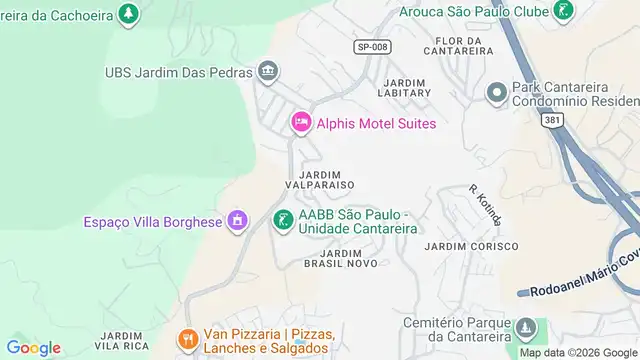 Mapa do bairro Jardim Valparaiso, Sao Paulo - SP