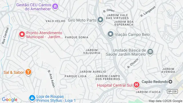 Mapa do bairro Jardim Valquiria, Sao Paulo - SP