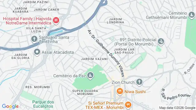 Mapa do bairro Jardim Vazani, Sao Paulo - SP