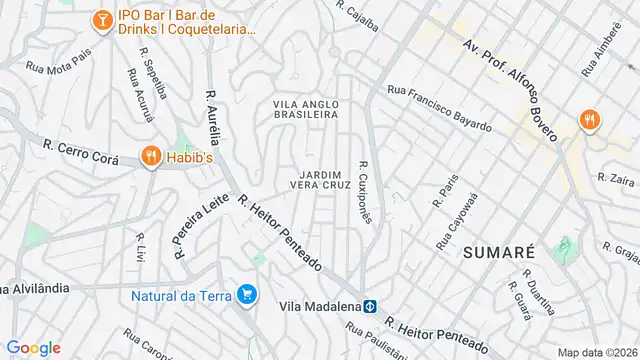Mapa do bairro Jardim Vera Cruz, Sao Paulo - SP