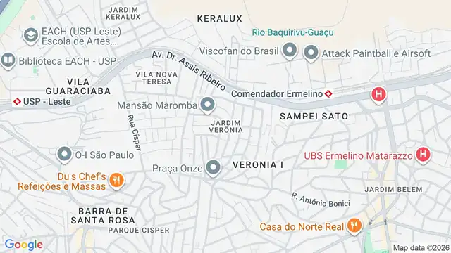 Mapa do bairro Jardim Verônia, Sao Paulo - SP