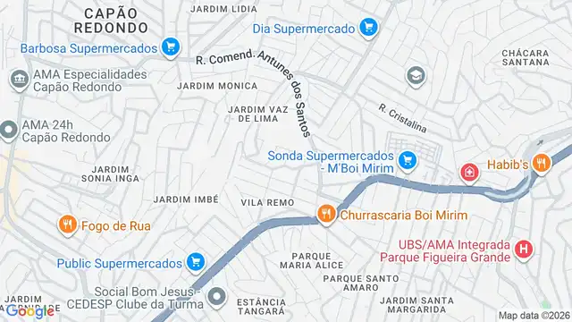 Mapa do bairro Jardim Wanda, Sao Paulo - SP