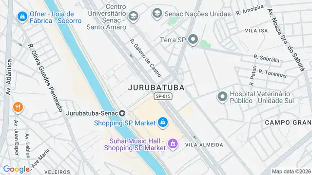 Mapa do bairro Jurubatuba, Sao Paulo - SP