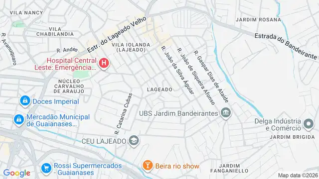 Mapa do bairro Lageado, Sao Paulo - SP