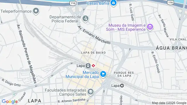 Mapa do bairro Lapa de Baixo, Sao Paulo - SP