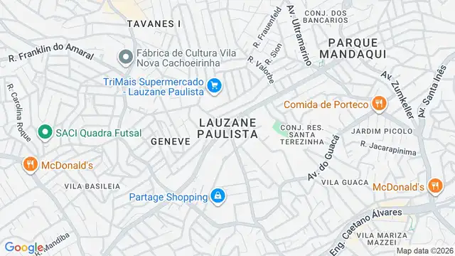 Mapa do bairro Lauzane Paulista, Sao Paulo - SP