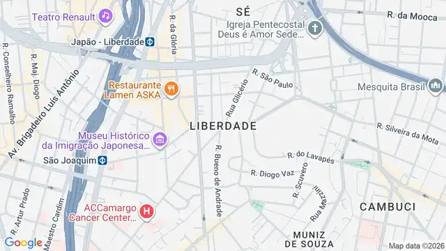 Mapa do bairro Liberdade, Sao Paulo - SP