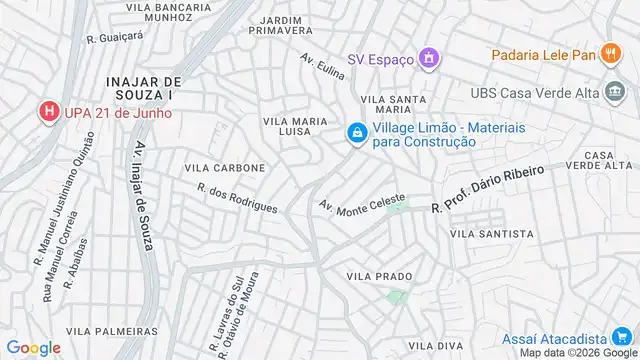 Mapa do bairro Limão, Sao Paulo - SP