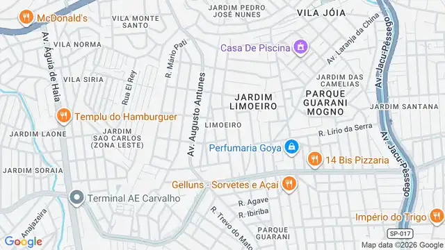 Mapa do bairro Limoeiro, Sao Paulo - SP