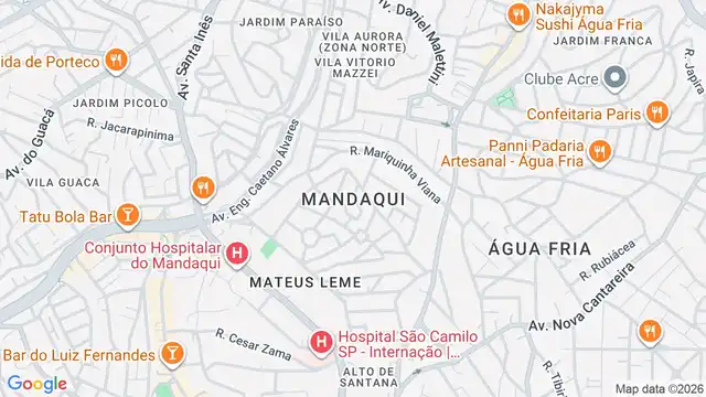 Mapa do bairro Mandaqui, Sao Paulo - SP