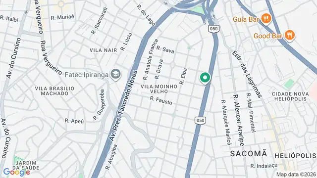 Mapa do bairro Moinho Velho, Sao Paulo - SP