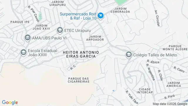 Mapa do bairro Morada do Sol, Sao Paulo - SP