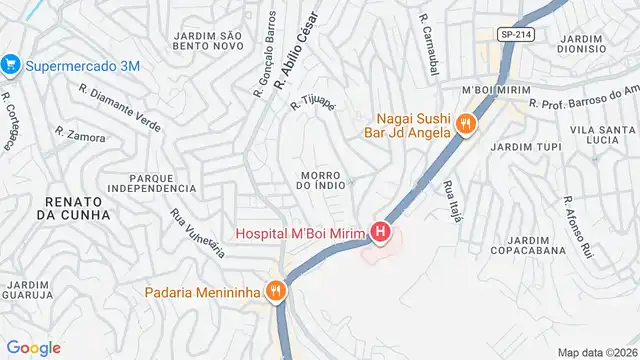 Mapa do bairro Morro do índio, Sao Paulo - SP