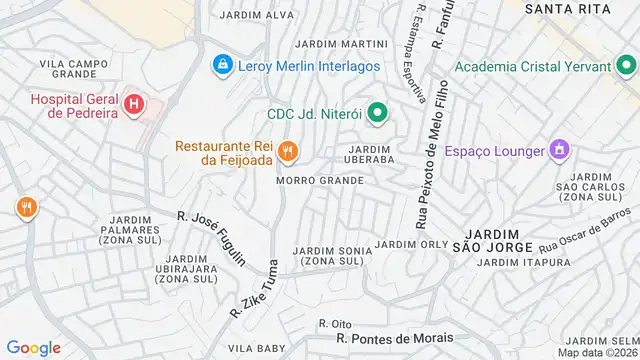 Mapa do bairro Morro Grande, Sao Paulo - SP