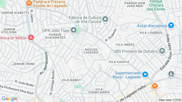 Mapa do bairro Núcleo Lageado, Sao Paulo - SP