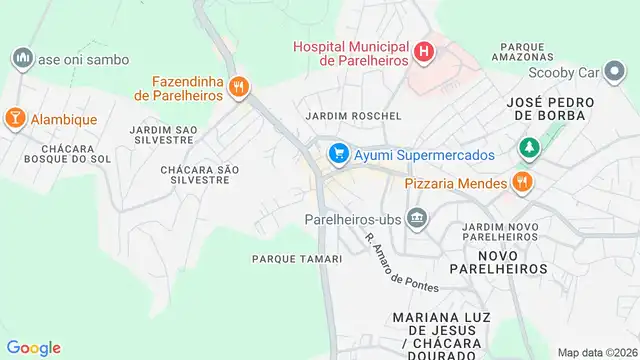 Mapa do bairro Parelheiros, Sao Paulo - SP