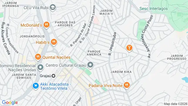 Mapa do bairro Parque America, Sao Paulo - SP