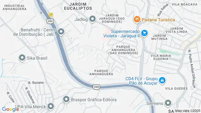 Mapa do bairro Parque Anhanguera (Sao Domingos), Sao Paulo - SP