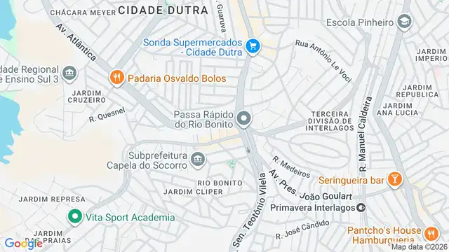 Mapa do bairro Parque Atlantico, Sao Paulo - SP