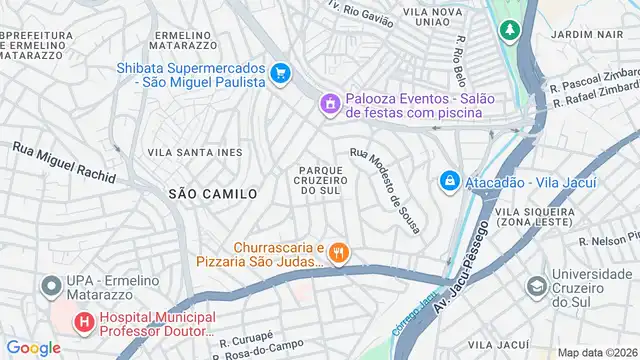 Mapa do bairro Parque Cruzeiro do Sul, Sao Paulo - SP