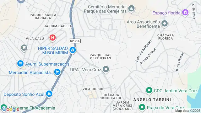 Mapa do bairro Parque das Cerejeiras, Sao Paulo - SP