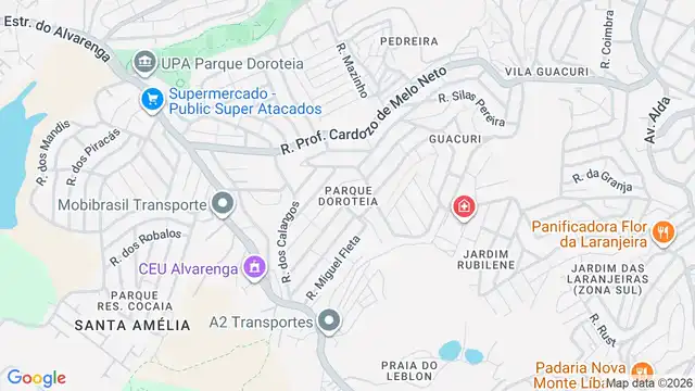 Mapa do bairro Parque Doroteia, Sao Paulo - SP