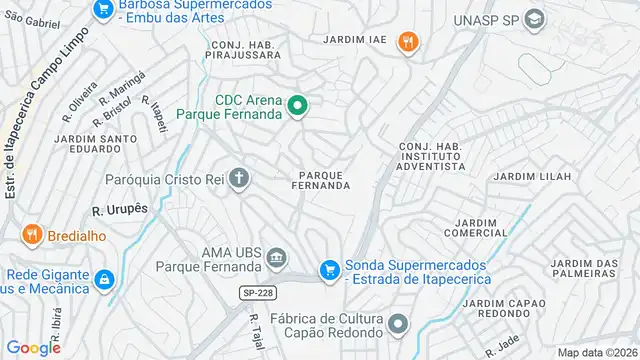 Mapa do bairro Parque Fernanda, Sao Paulo - SP