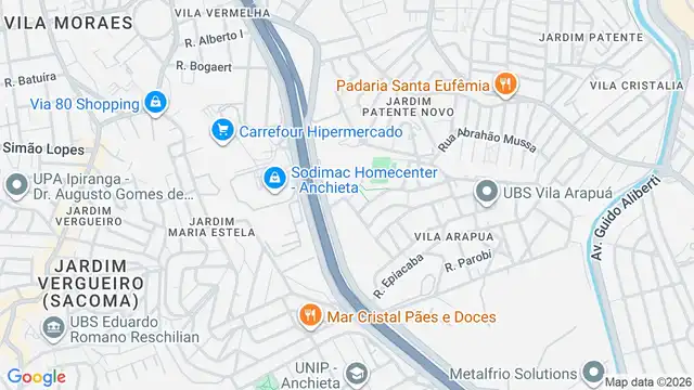 Mapa do bairro Parque Fongaro, Sao Paulo - SP