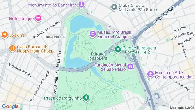 Mapa do bairro Parque Ibirapuera, Sao Paulo - SP