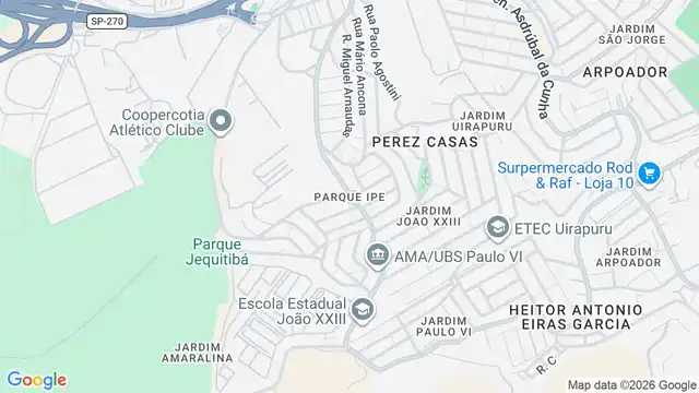 Mapa do bairro Parque Ipê, Sao Paulo - SP