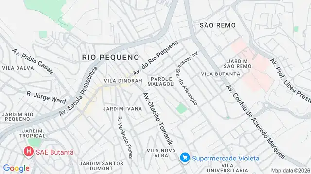 Mapa do bairro Parque Malagoli, Sao Paulo - SP